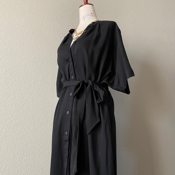 ❌SOLD❌ H&M Black Tie-belt Shirt Dress Sz S - Picture 8 of 14